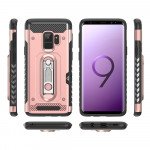 Wholesale Samsung Galaxy S9 Rugged Kickstand Armor Case with Card Slot (Black)